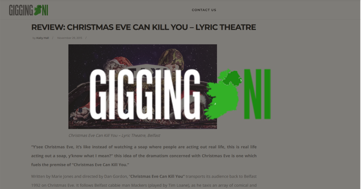 Christmas Eve Can Kill You Theatre Review Belfast
