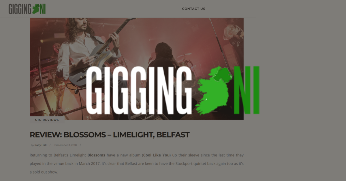 Blossoms Belfast Gig Review Kaity Hall