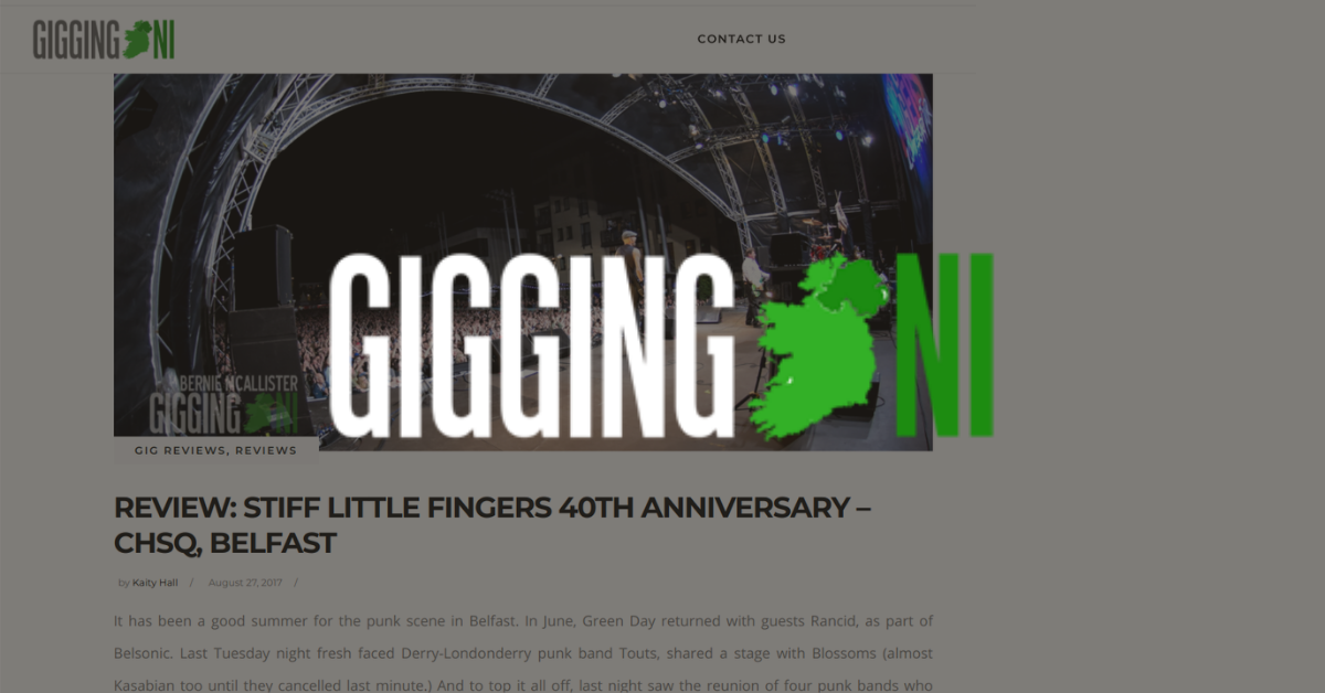 Stiff Little Fingers Belfast Review Kaity Hall
